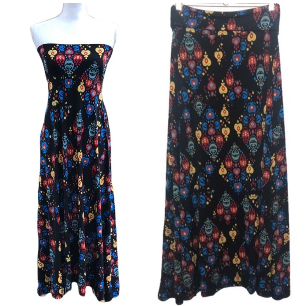 LulaRoe tribal geometric maxi skirt/dress S